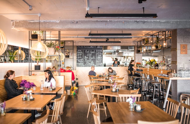 Interior of cafe.