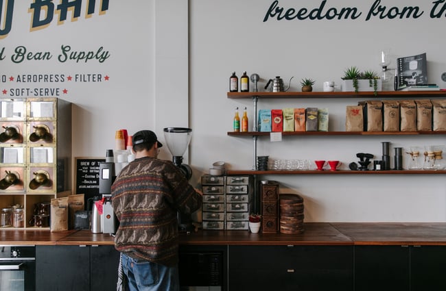 Barista working at Sublime Roastery and Brew Bar.
