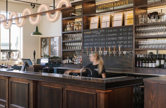 Bar area at Sumner Post Office.