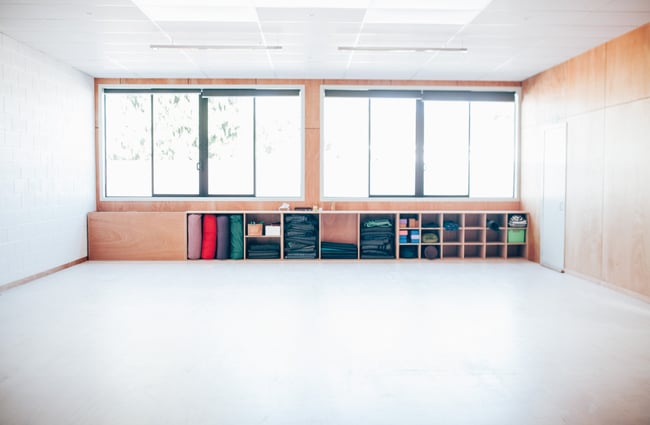 The spacious studio with natural light.