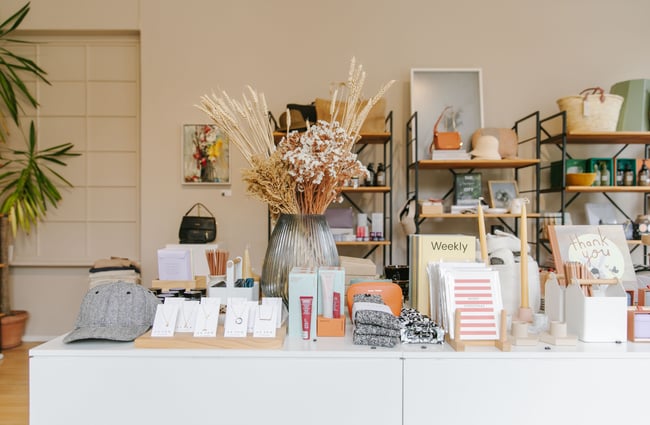 Shop area at Susan Badcock Gallery,  Geraldine.