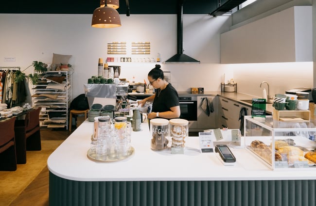 Barista making coffee at Swoon in Christchurch.