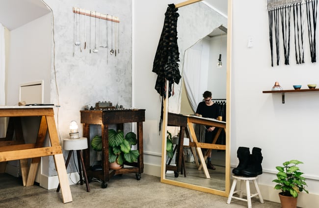 A man working in the shop.