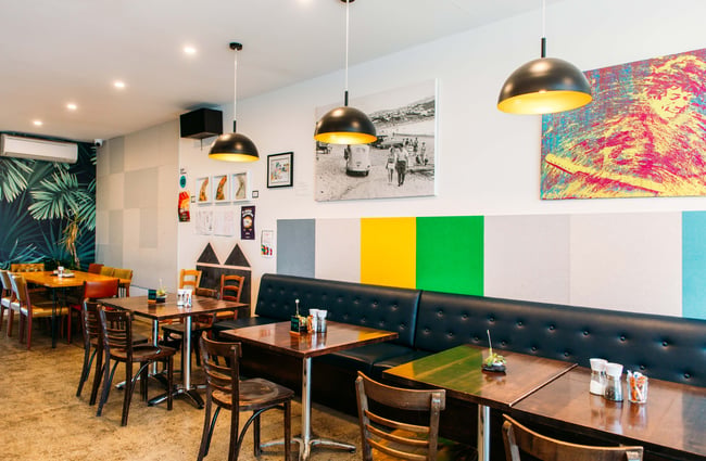 Seating area at t bay cafe, Porirua.