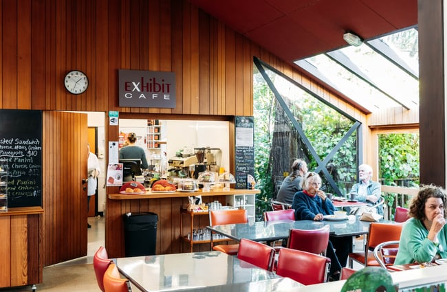 The busy cafe inside The inside of Tairāwhiti Muesum.