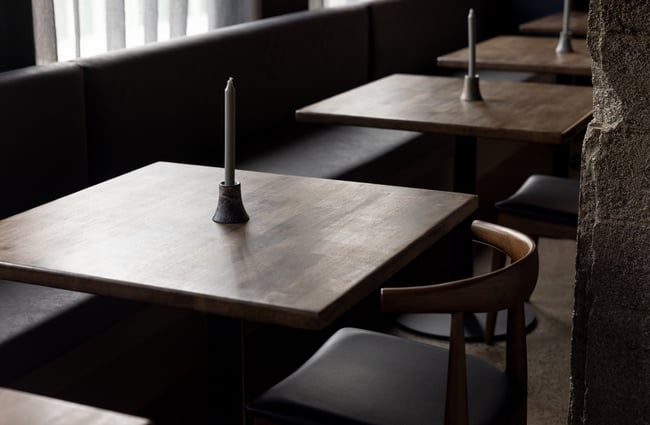 Table and chair settings at Tala in Auckland.