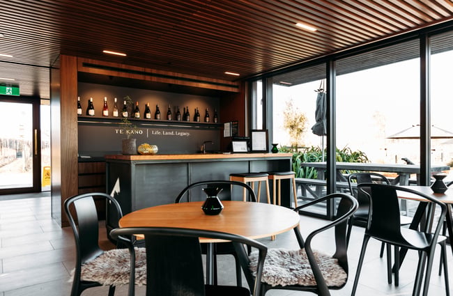 The seating area inside Te Kano Bannockburn Central Otago.