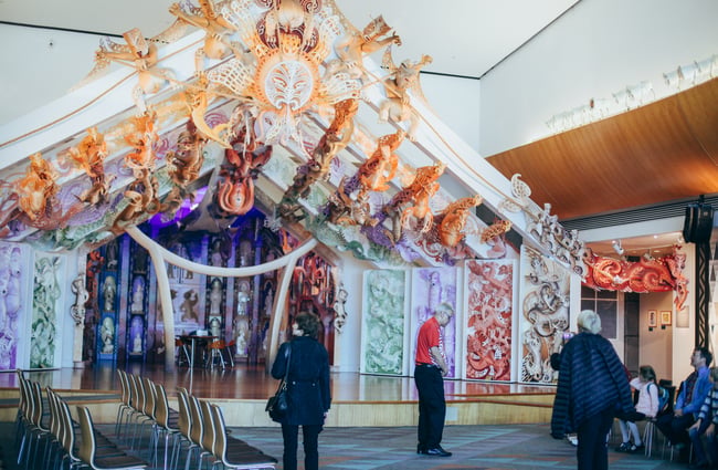 People milling about in the museum.