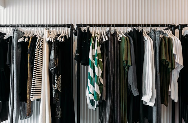 A rack of clothing at The Cove.