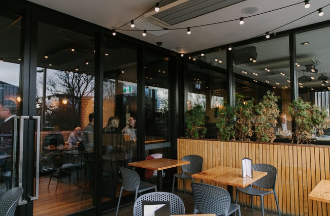 Outdoor seating area at Craft Embassy.