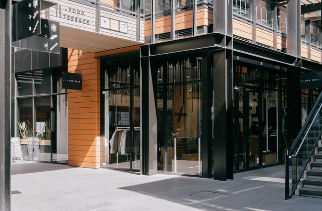 Exterior of I Love Ugly shop at The Crossing in Christchurch