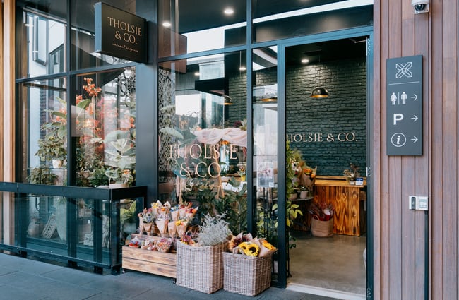 Exterior of Tholsie & Co florist at The Crossing in Christchurch