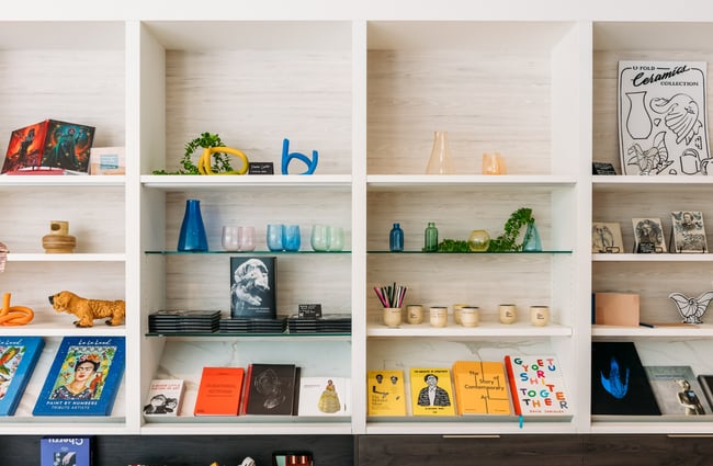 Books and gifts for sale at The Dowse museum.