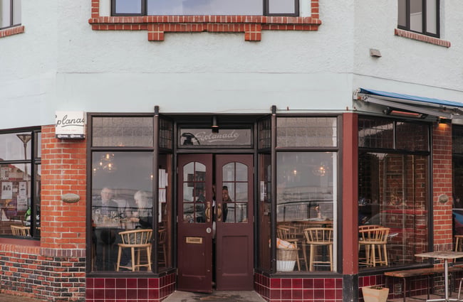 The entrance to the cafe.