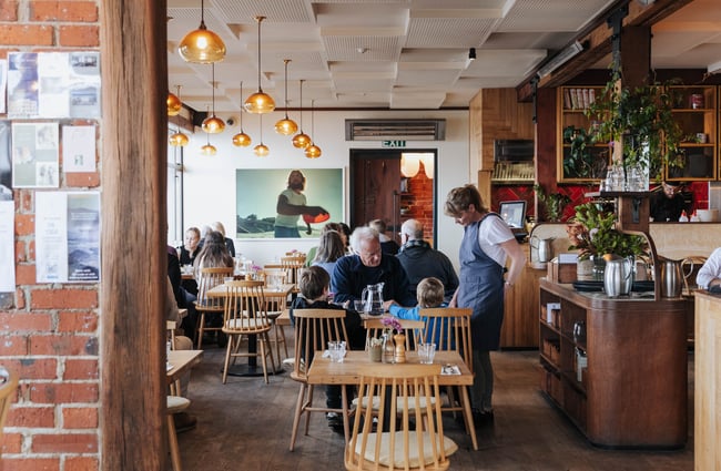 Interior of restaurant.