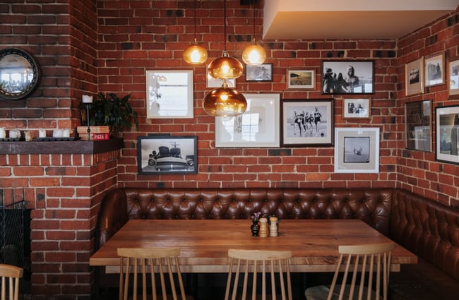 A corner seating area.
