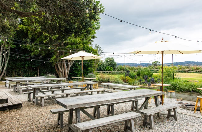 Outdoor seating at The Farmers Daughter.
