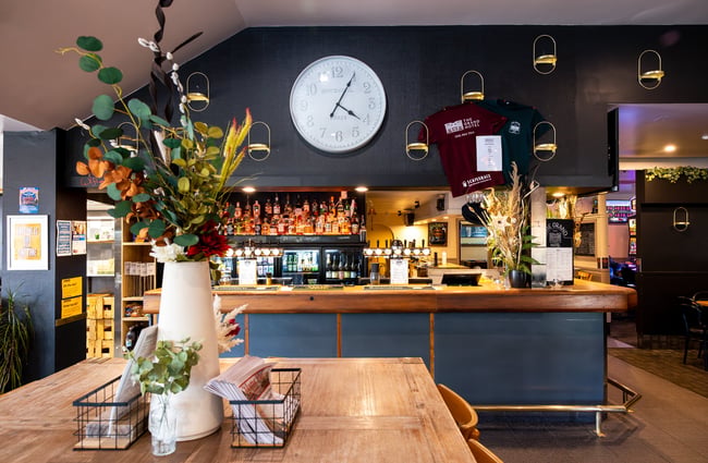 Indoor bar area of The Grand Hotel in Akaroa