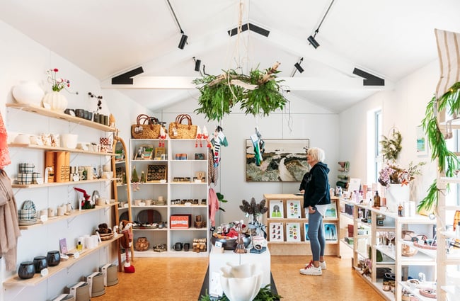 Customer browsing in a gift store in The Green.