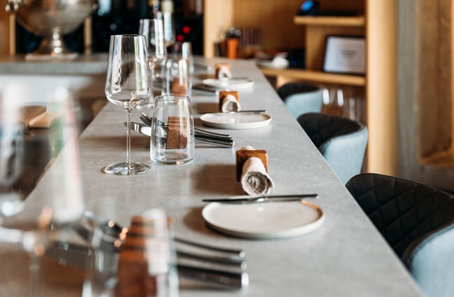 A close up of a table setting.