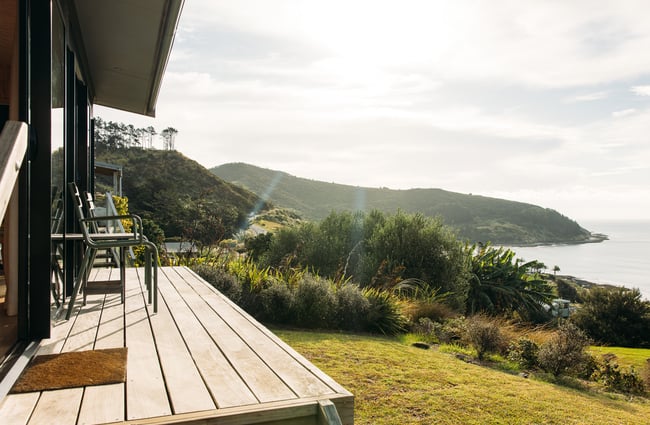 Vantage point from the deck viewing the ocean at The Huts.