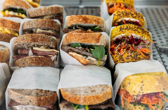 Sandwiches in the cabinet at The Junction.