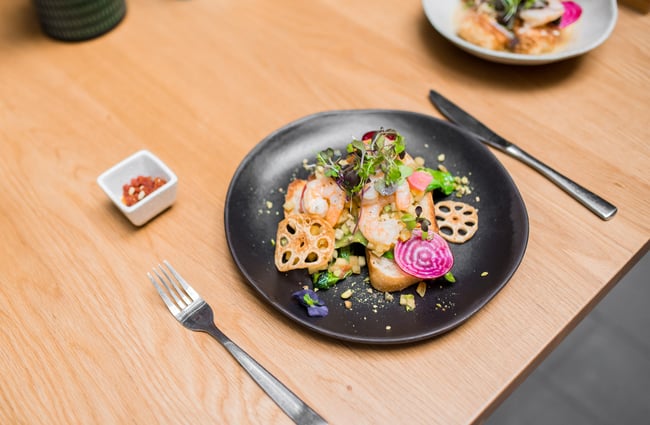 Food on a table.