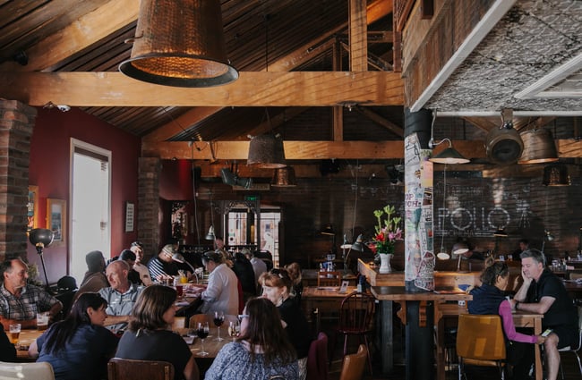 Customers in the seating area.
