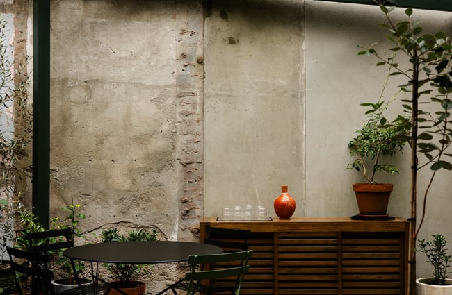A corner seating area at The Lebanese Grocer Auckland.