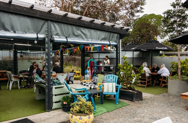 The outdoor seating are at the Lock Up in Kapiti.