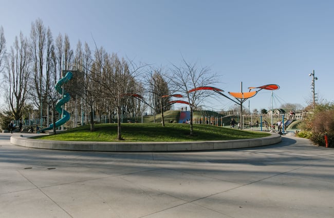 The colourful playground on a sunny day.