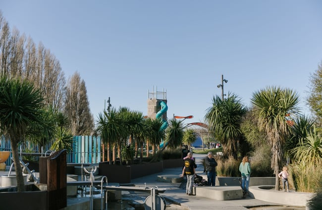 A tower at the Margaret Mahy playground.