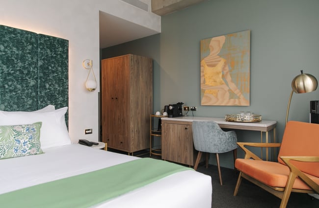 The inside of a hotel room at The Muse in Christchurch.