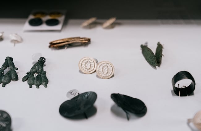 Close up of jewellery in drawer at The National gallery in Christchurch