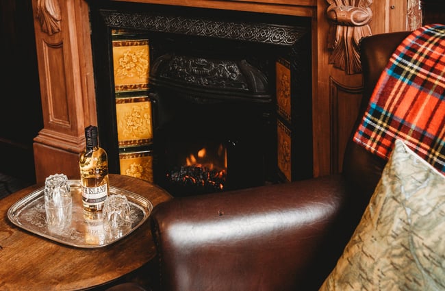 Cosy fireplace at The NZ Whisky Cellar Door.