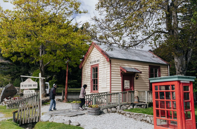 People walking into The Old School House.