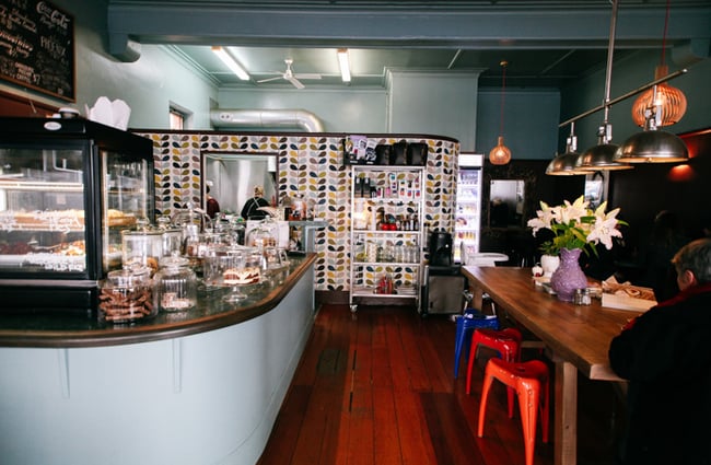 The cafe interior.