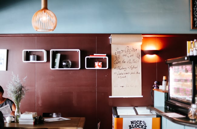 The cafe interior.