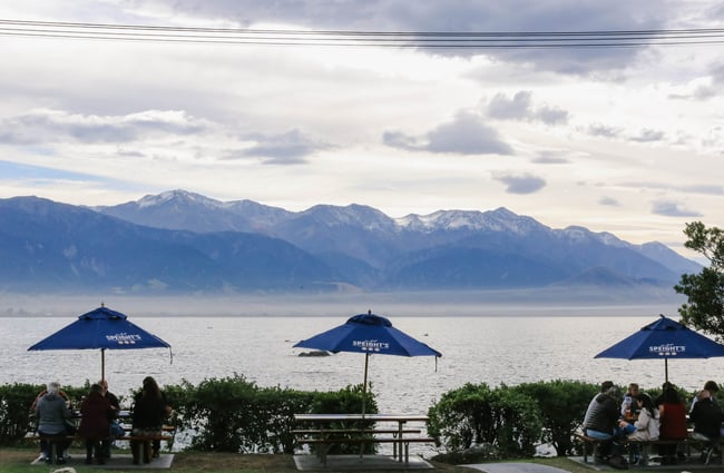 Outdoor seating area at The Pier Hotel.