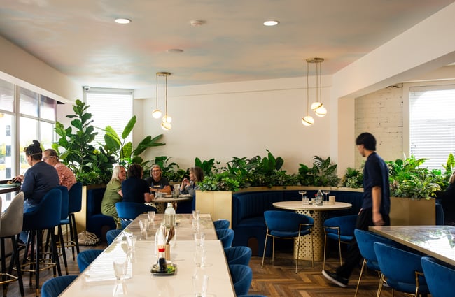 The cafe space inside the Rabbit.