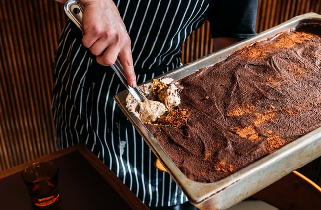 Tiramisu being dished out at The Ram.