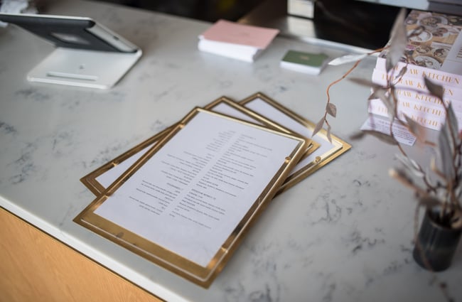 Gold based menus.