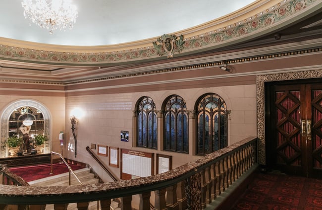 Upstairs in the foyer.
