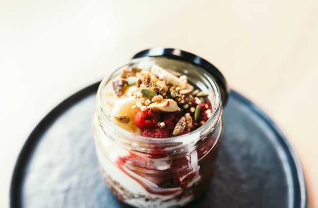 Close up photo of jars.