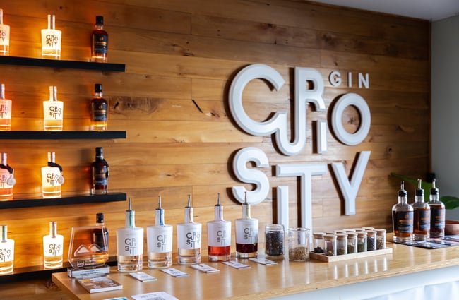 Curiosity Gin display at The Spirits Workshop.
