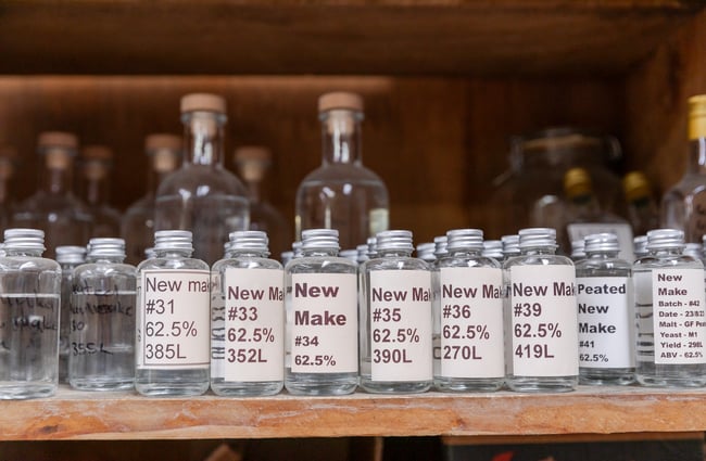 Tasting notes on bottles in The Spirits Workshop.