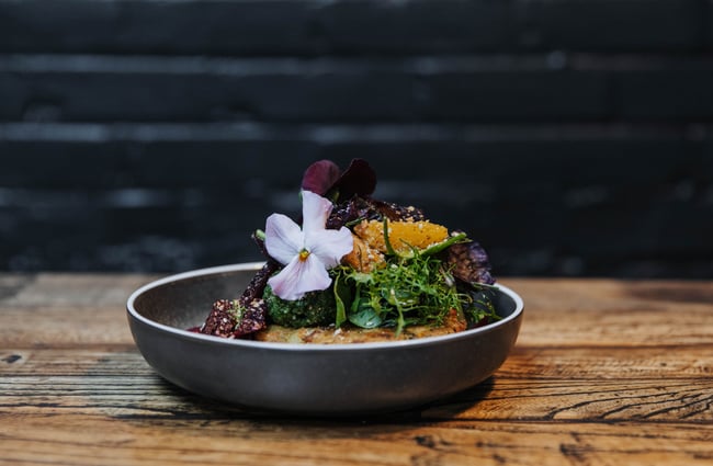 A plate of food.