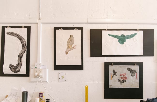 Artwork of animals on the wall at The Terraces in Ōamaru