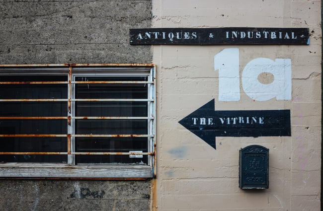 The shop sign.