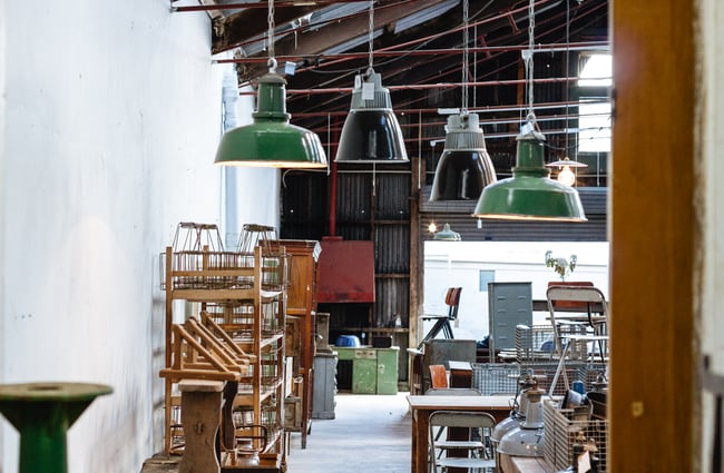 Inside the shop.